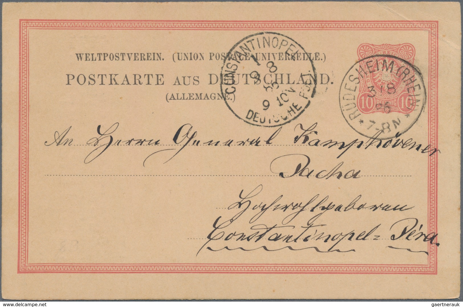Ansichtskarten: Vorläufer: 1886, NIEDERWALD-DENKMAL, Vorläuferkarte 10 Pf Rot Als Privatganzsache Mi - Zonder Classificatie