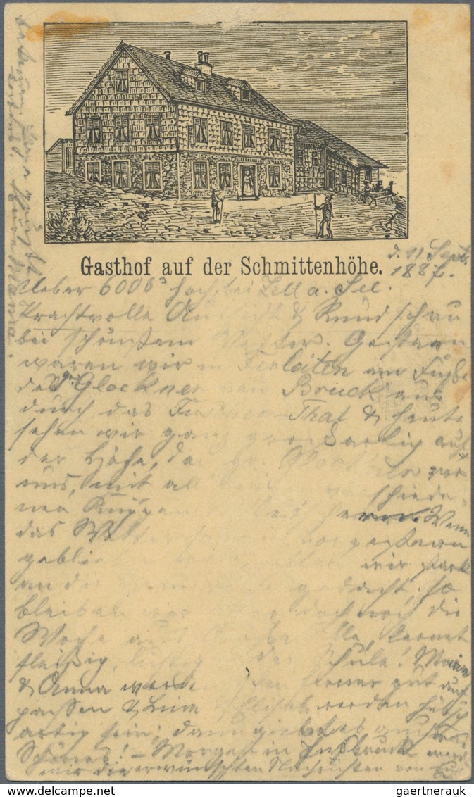 Ansichtskarten: Vorläufer: 1887, SCHNITTENHÖHE Gasthof, Vorläuferkarte Als Zudruck Auf österreichisc - Zonder Classificatie