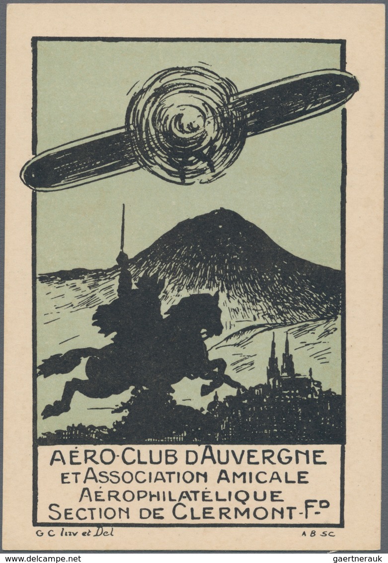 Ansichtskarten: Motive / Thematics: FLUG, "Aéro-Club D'Auvergne", Zwei Sehr Dekorative Künstlerzeich - Andere & Zonder Classificatie