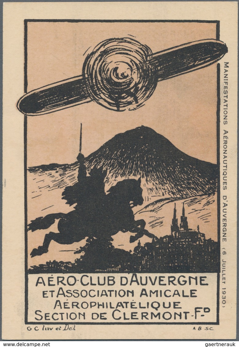 Ansichtskarten: Motive / Thematics: FLUG, "Aéro-Club D'Auvergne", Zwei Sehr Dekorative Künstlerzeich - Altri & Non Classificati