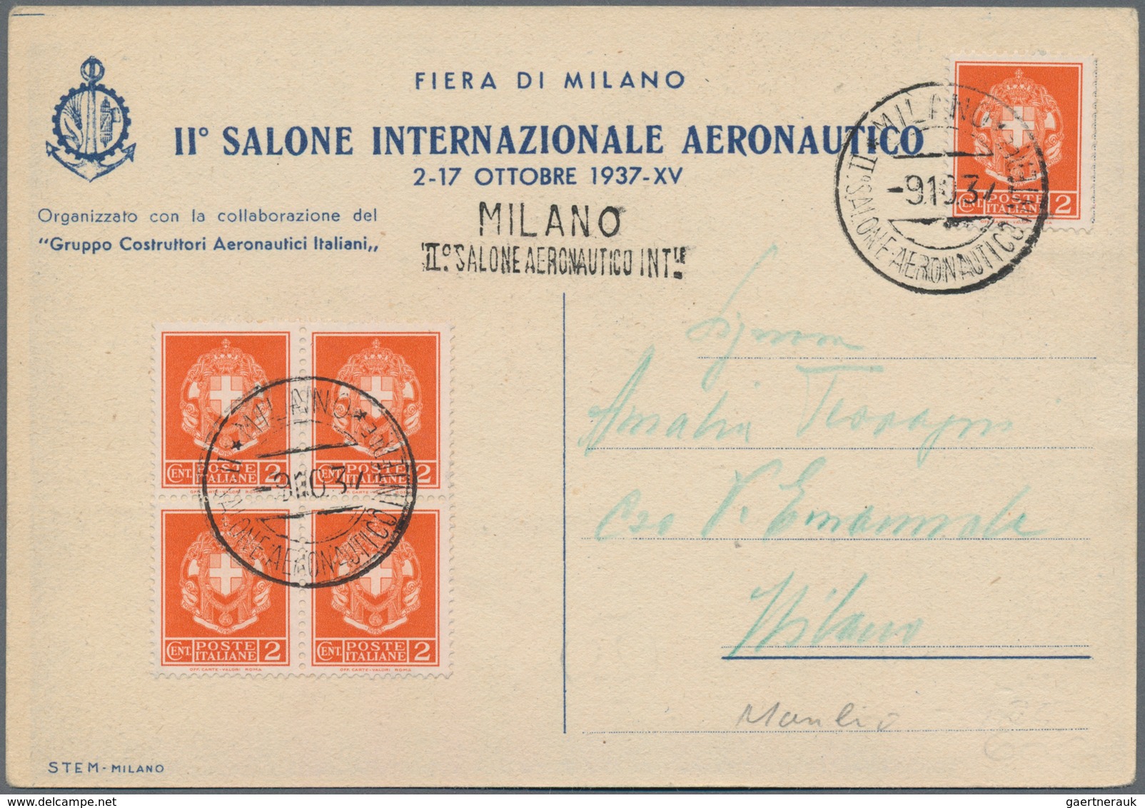 Ansichtskarten: Motive / Thematics: FLUG, Italien "2. Salon Internazionale AERONAUTICO" Flugtage Mai - Sonstige & Ohne Zuordnung