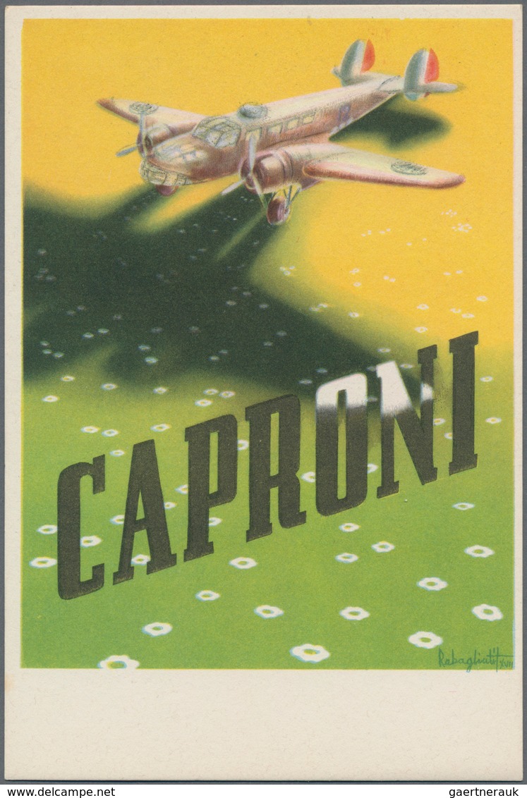 Ansichtskarten: Motive / Thematics: FLUG, Drei Italienische Werbekarten "AEROPLANI CAPRON", Sign. Ra - Andere & Zonder Classificatie