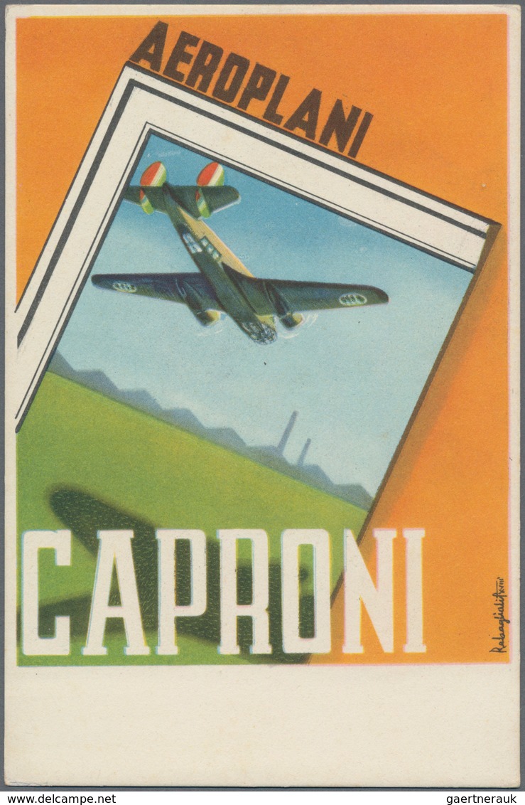 Ansichtskarten: Motive / Thematics: FLUG, Drei Italienische Werbekarten "AEROPLANI CAPRON", Sign. Ra - Andere & Zonder Classificatie