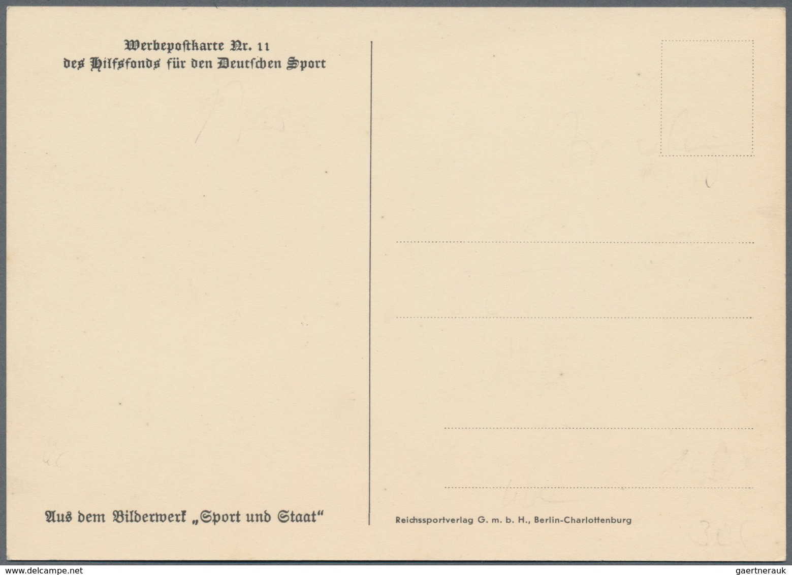 Ansichtskarten: Motive / Thematics: SPORT / OLYMPIADE 1936, Drei Werbekarten Des Hilfsfond Für Den D - Andere & Zonder Classificatie