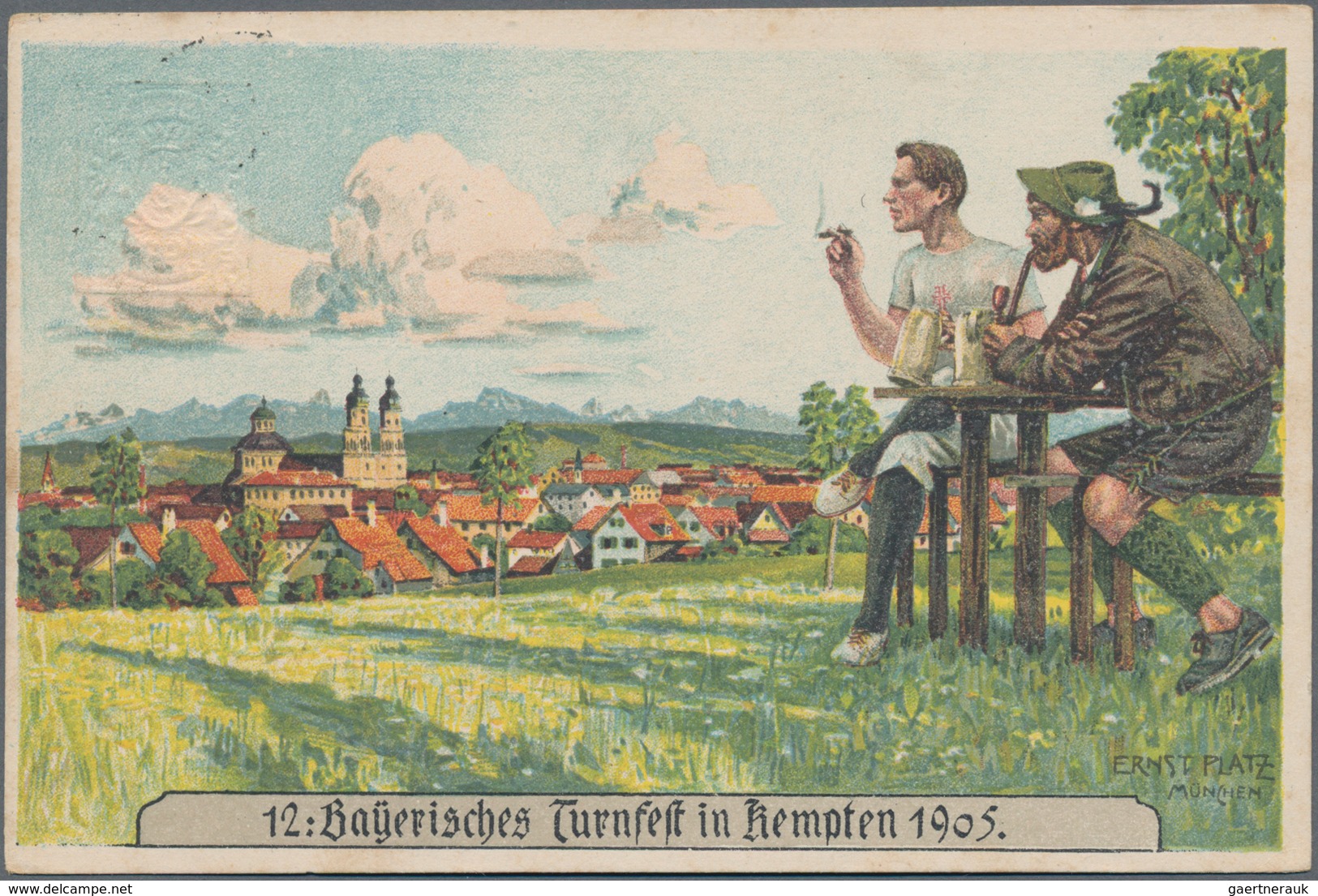 Ansichtskarten: Motive / Thematics: SPORT / TURNEN, "12. Bayerisches Turnfest In Kempten 1905", Zwei - Andere & Zonder Classificatie