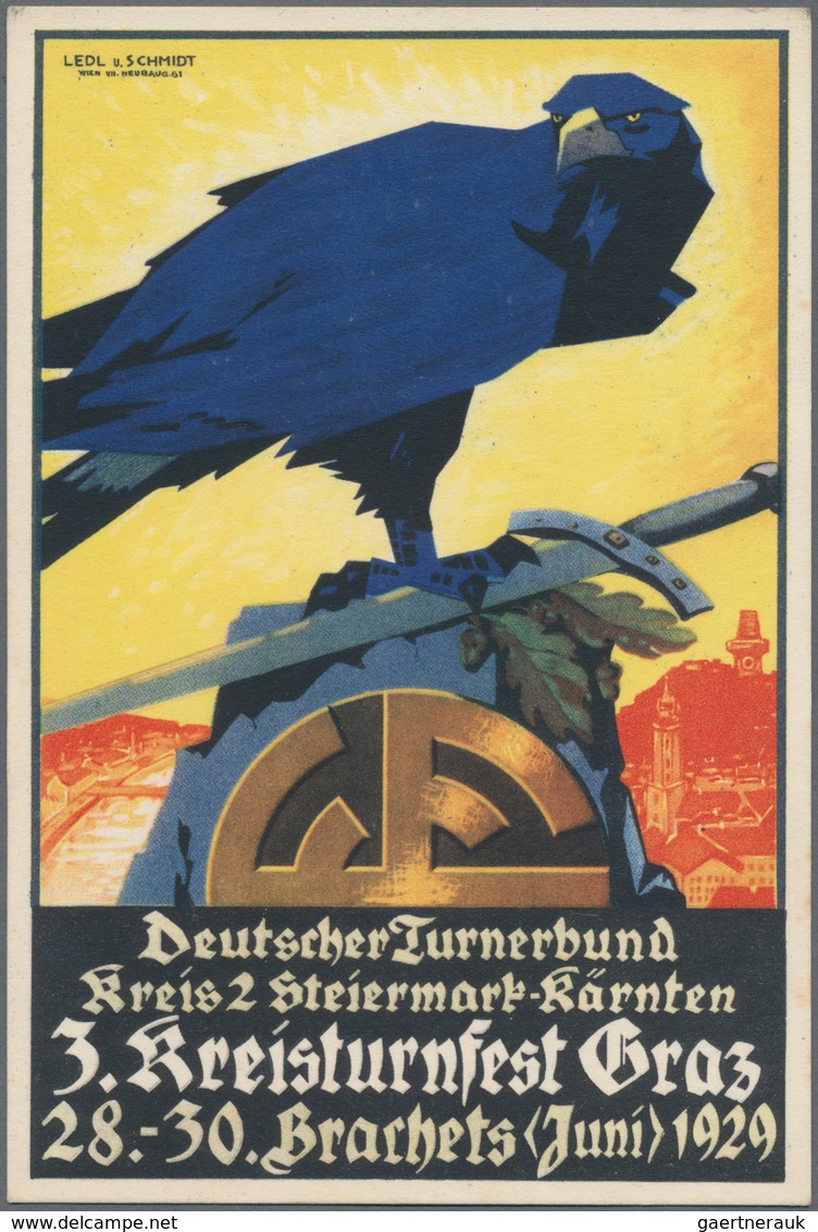 Ansichtskarten: Motive / Thematics: SPORT / TURNEN, Sehr Plakative Festpostkarte "Deutscher Turnerbu - Altri & Non Classificati