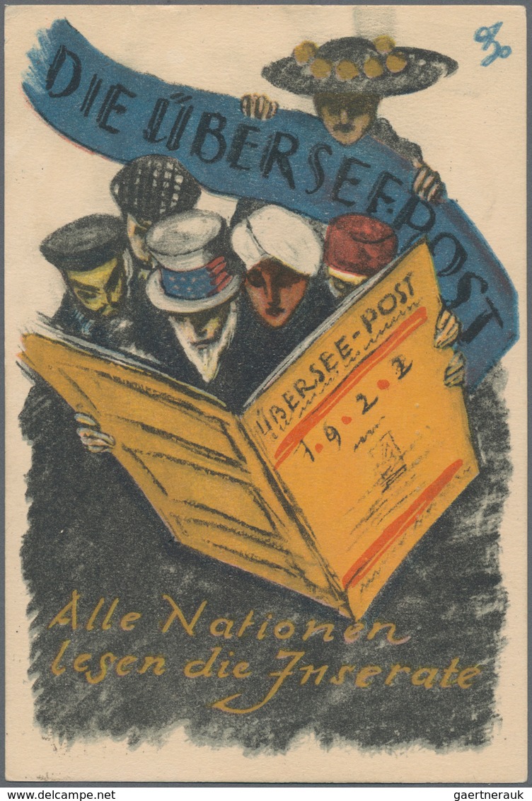 Ansichtskarten: Motive / Thematics: WERBUNG / RKLAME, Drei Dekorative Werbekarten "DIE ÜBERSEE-POST" - Altri & Non Classificati