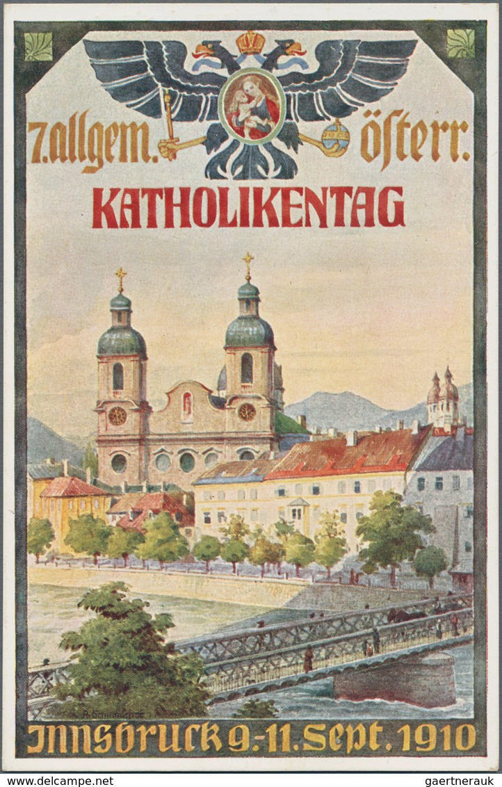 Ansichtskarten: Österreich: INNSBRUCK, Kolorierte Festpostkarte "7. Allgemeine österreichischer Kath - Andere & Zonder Classificatie