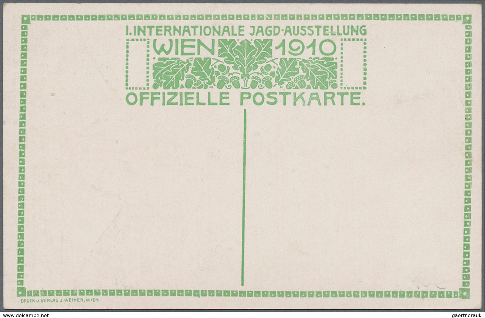 Ansichtskarten: Österreich: WIEN, "1. Internationale Jagdausstellung Wien 1910", Drei Sehr Dekorativ - Sonstige & Ohne Zuordnung