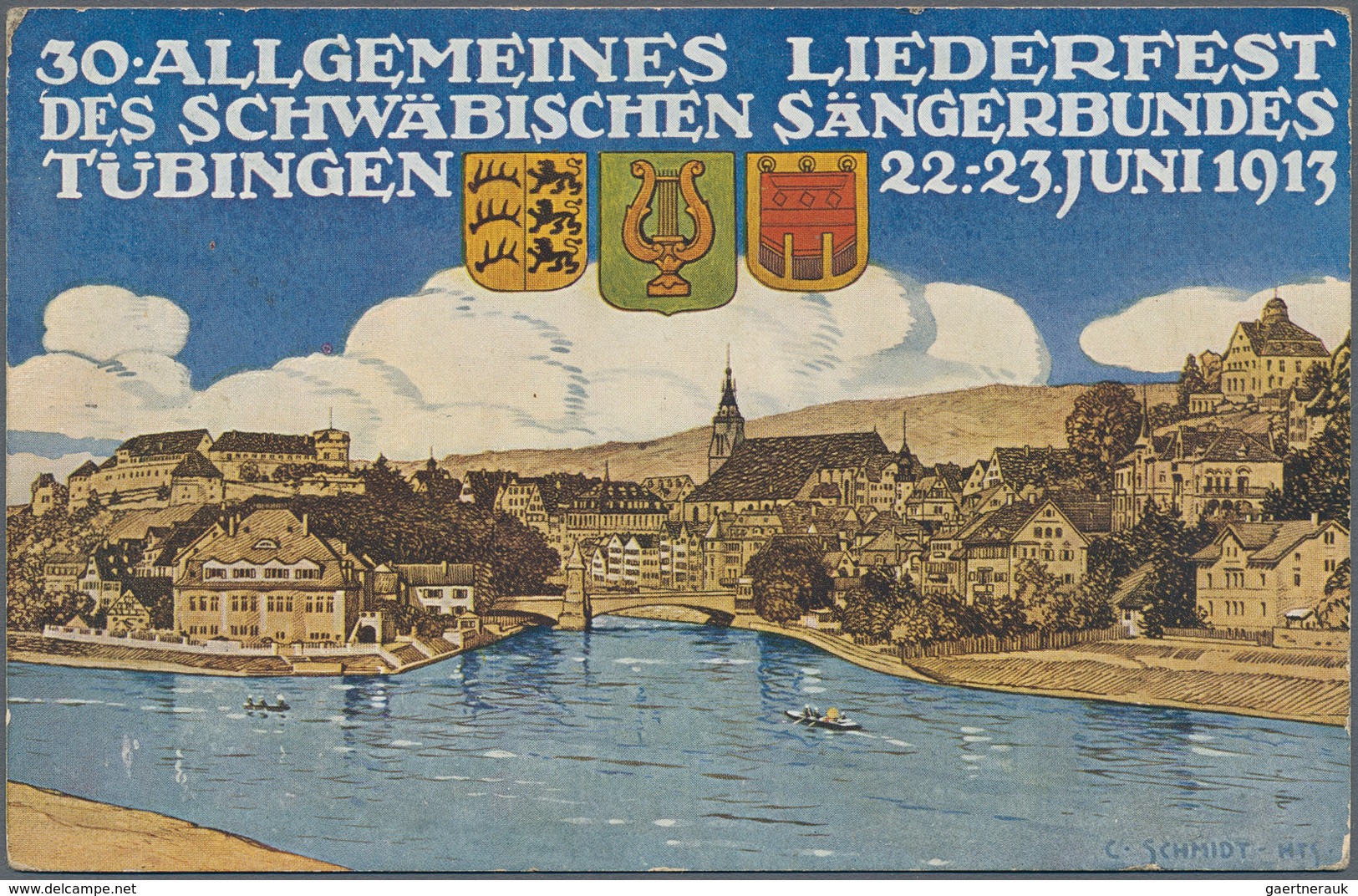 Ansichtskarten: Baden-Württemberg: TÜBINGEN (alte PLZ 7400), 30. Allgemeine Liederfest Des Schwäbisc - Andere & Zonder Classificatie