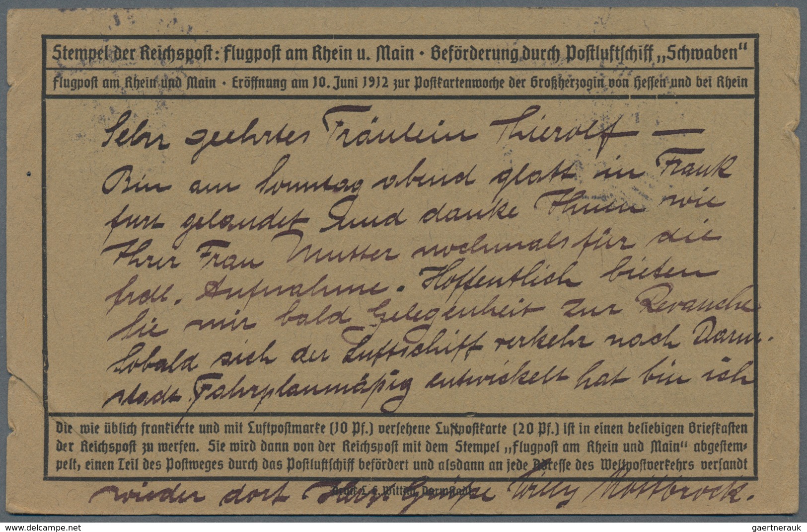 Ansichtskarten: Hessen: ADEL / FLUG, Vier Historische Ansichtskarten, Davon Zwei Karten Adel Ernst L - Altri & Non Classificati