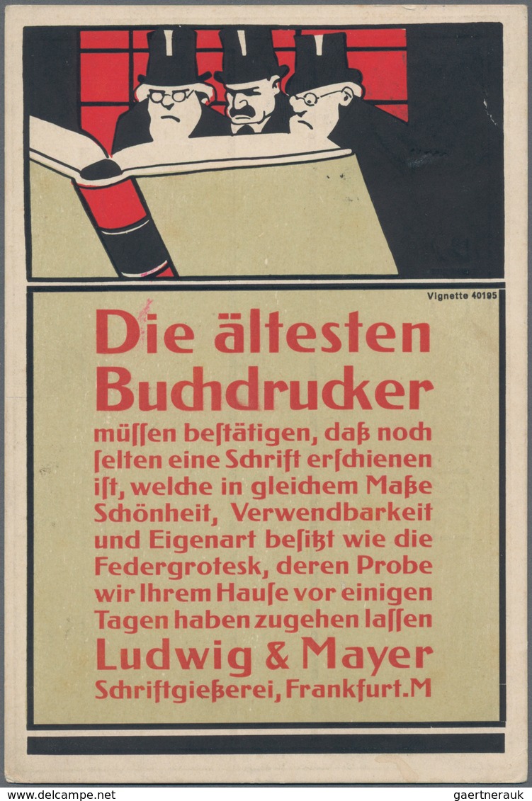 Ansichtskarten: Hessen: FRANKFURT/M, Sehr Dekorative Werbekarte "Die ältesten Buchdrucker Ludwig & M - Altri & Non Classificati