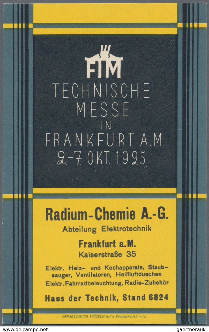 Ansichtskarten: Hessen: FRANKFURT/M., Drei Plakative Ausstellungskarten Frankfurter Messe Oktober 19 - Andere & Zonder Classificatie