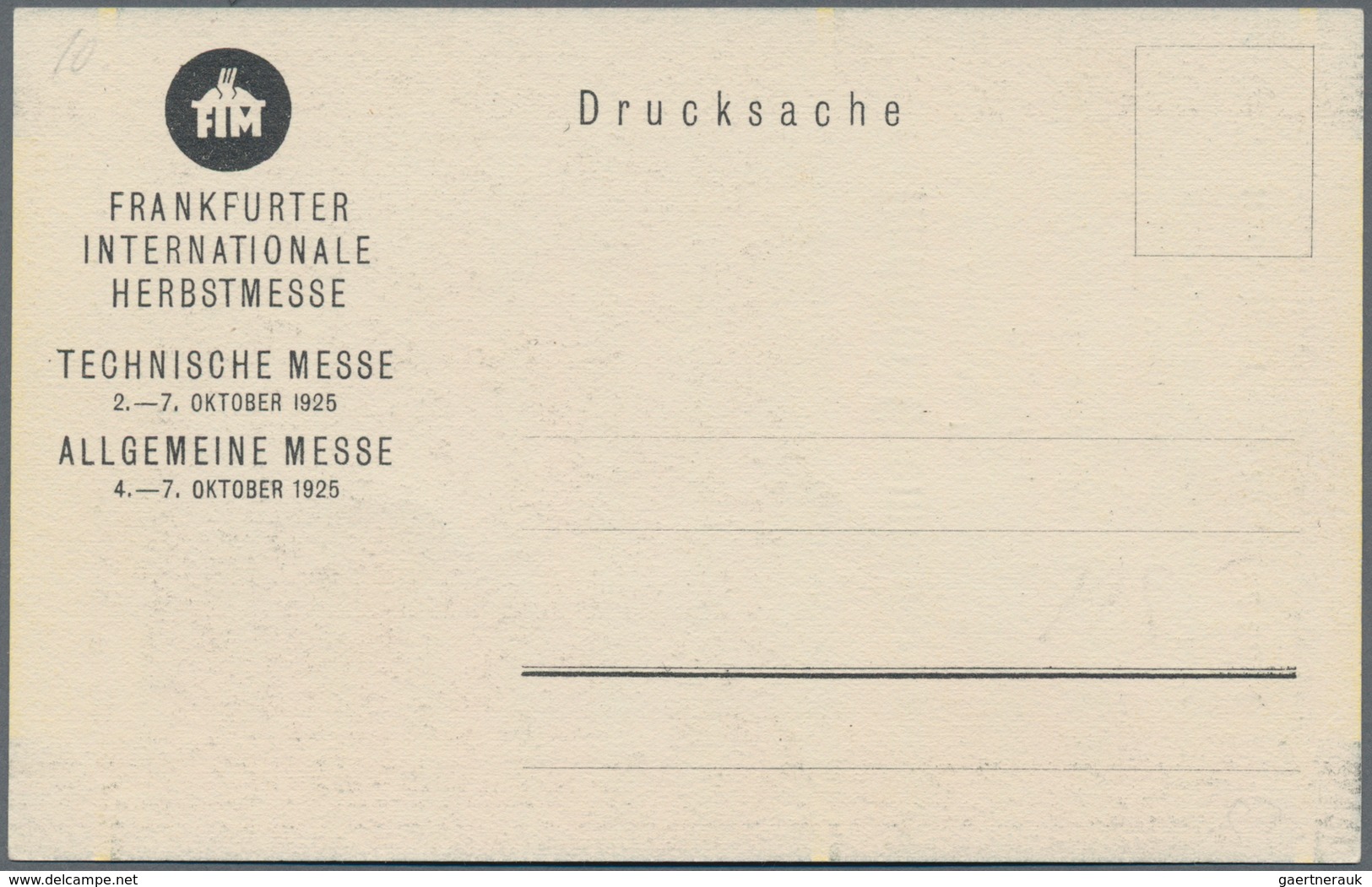 Ansichtskarten: Hessen: FRANKFURT/M., Drei Plakative Ausstellungskarten Frankfurter Messe Oktober 19 - Sonstige & Ohne Zuordnung