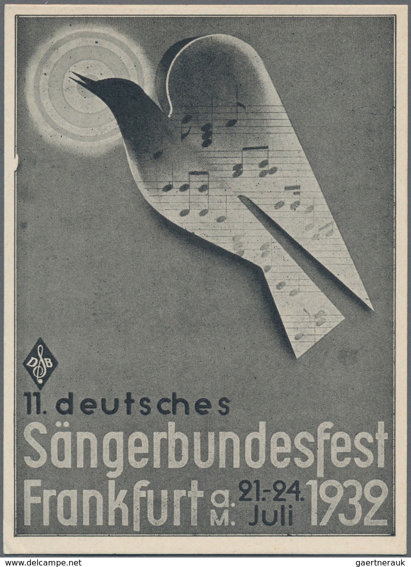 Ansichtskarten: Hessen: FRANKFURT/M., "11. Deutsches Sängerbundesfest 1932", Ungebrauchte Festpostka - Altri & Non Classificati