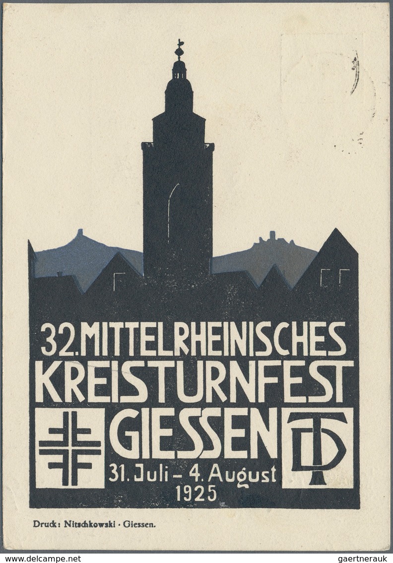 Ansichtskarten: Hessen: GIESSEN (alte PLZ 6300), 32. Mittelrheinisches Kreisturnfest 1925, Privatgan - Andere & Zonder Classificatie