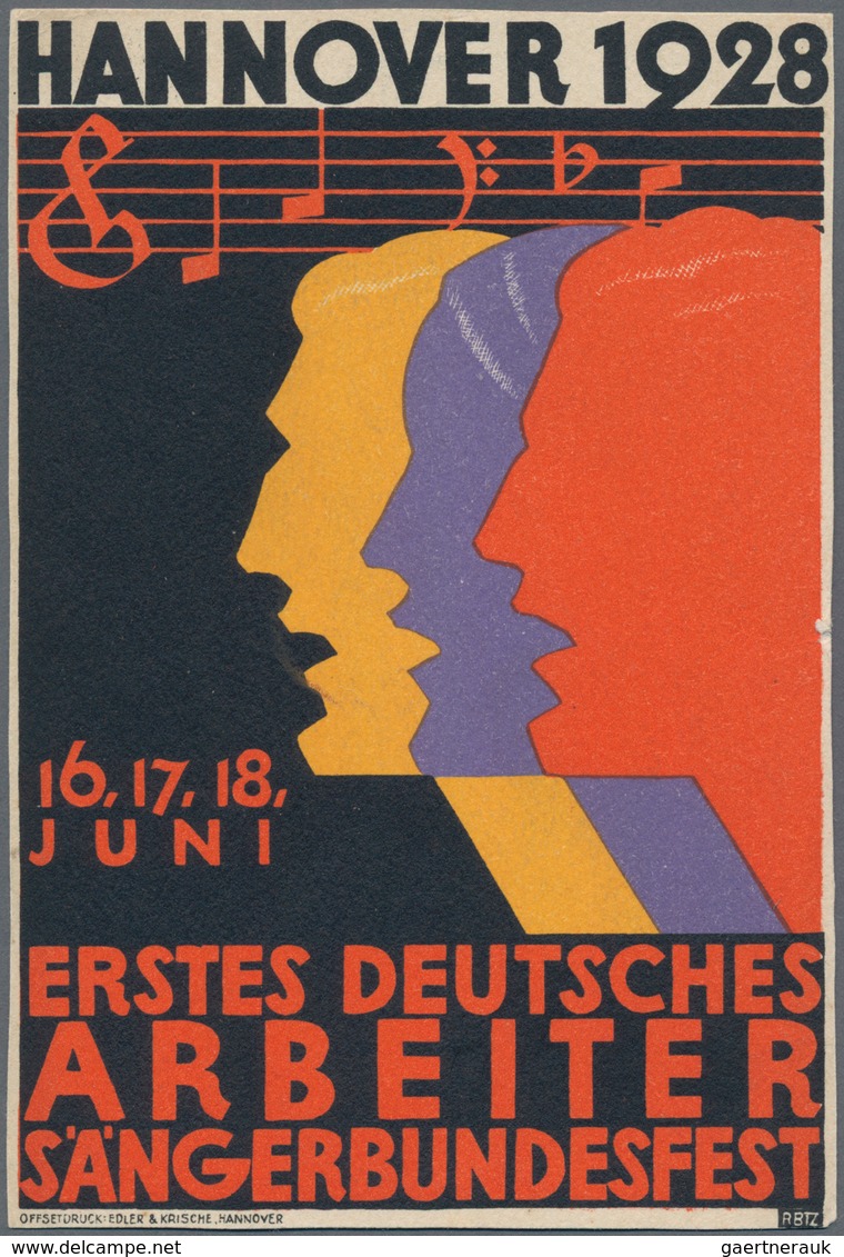 Ansichtskarten: Niedersachsen: HANNOVER, "ERSTES DEUTSCHES ARBEITER SÄNGERBUNDESFEST 1928", Sehr Pla - Autres & Non Classés