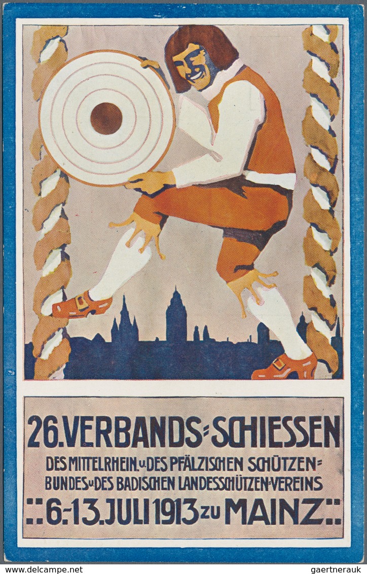 Ansichtskarten: Rheinland-Pfalz: MAINZ ( Alte PLZ 6500), 26. VERBANDS-SCHIESSEN 1913, Offizielle Fes - Andere & Zonder Classificatie