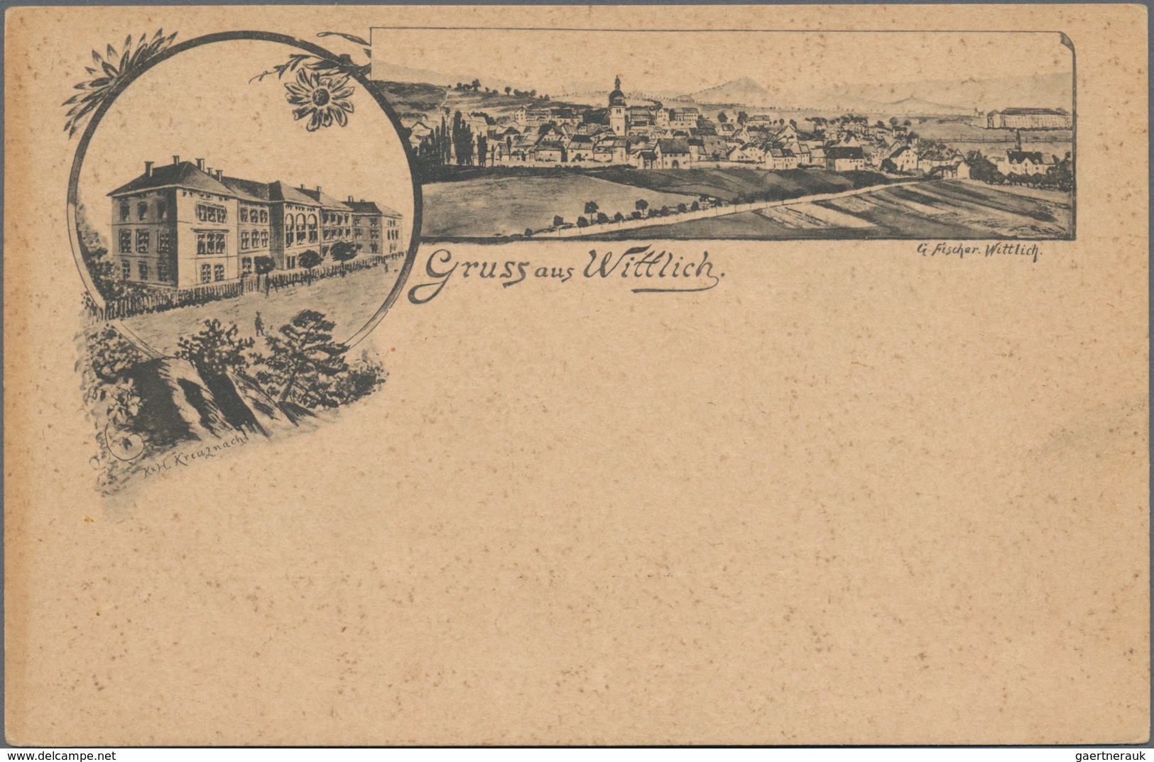 Ansichtskarten: Rheinland-Pfalz: WITTLICH (alte PLZ 5560), Frühe Federzeichnung, Vermutlich Um 1890, - Andere & Zonder Classificatie