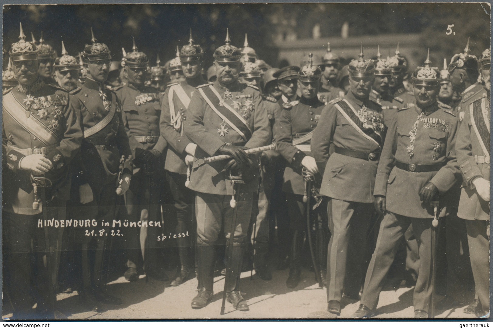 Ansichtskarten: Politik / Politics: DEUTSCHES REICH 1922, 5 Echtfotokarten "Hindenburg In München 21 - Figuren