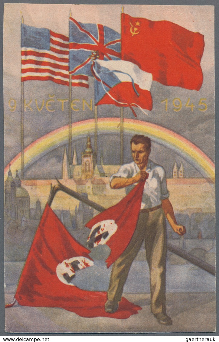 Ansichtskarten: Politik / Politics: TSCHECHOSLOWAKEI, 1945 Befreiung, 29 Verschiedene Historische An - Figuren
