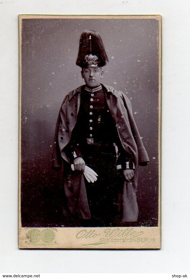 Y9680/ CDV Foto Soldat Mit Pickelhaube Paradebusch Atelier Witte, Berlin - Sonstige & Ohne Zuordnung