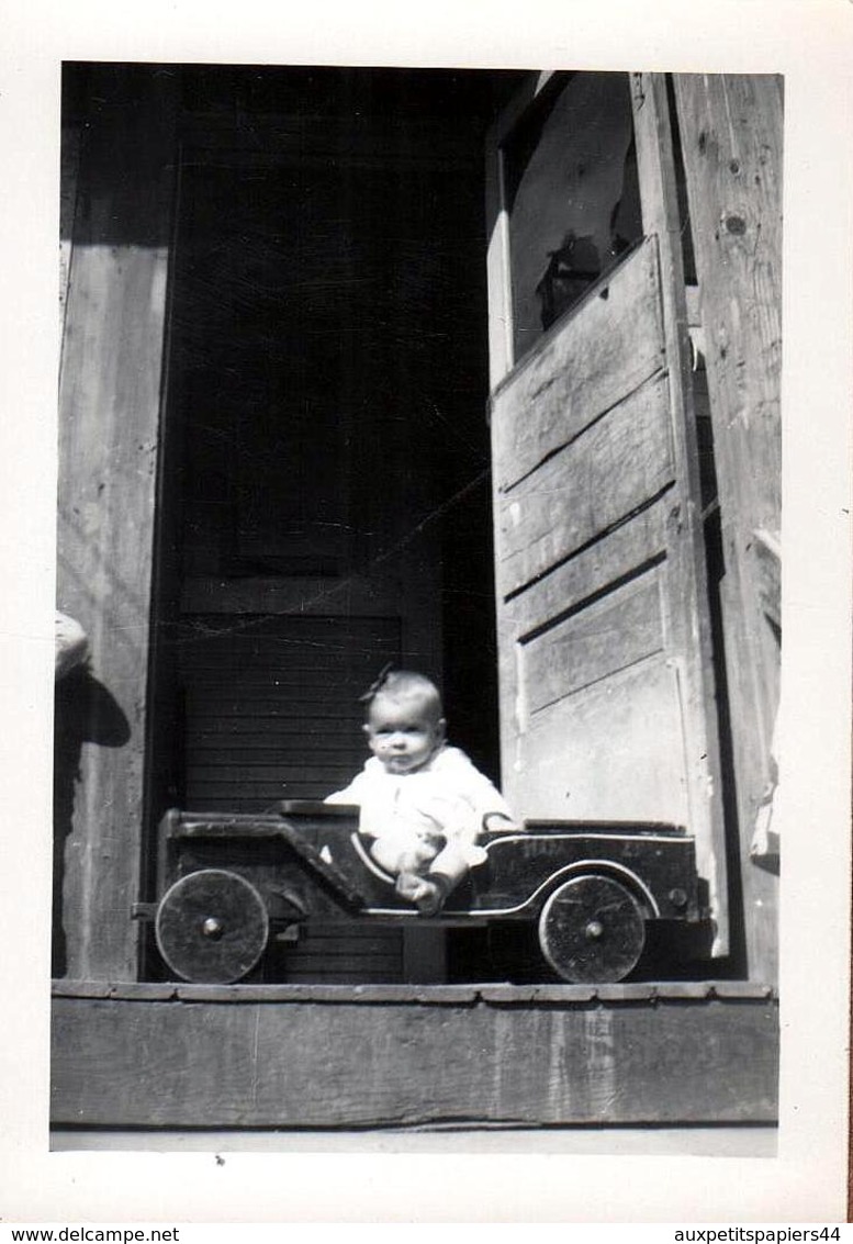 Photo Originale USA Voiture à Pédales & Jeep Willys En Bois Comme Papa Vers 1940 - Pedal Car & Willys Jeep - Automobiles