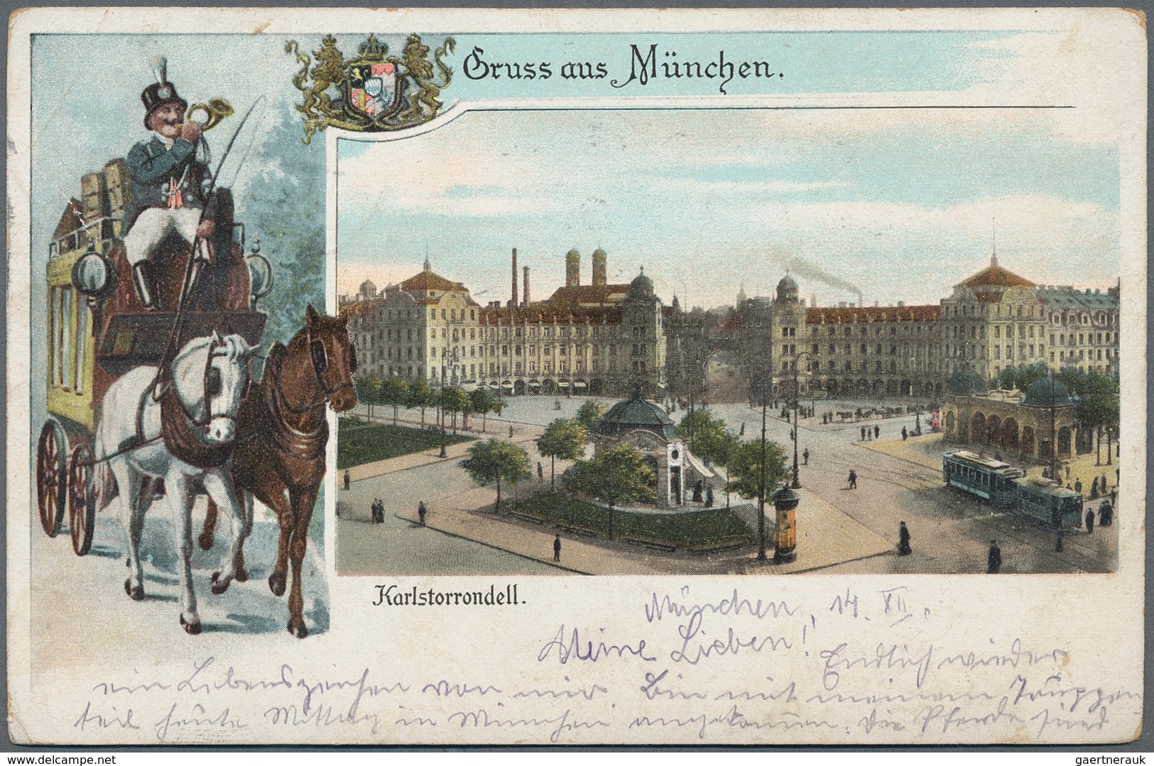 Ansichtskarten: Bayern: MÜNCHEN STRASSENBAHN Am Karlstor, Knapp 200 Historische Ansichtskarten Mit D - Andere & Zonder Classificatie