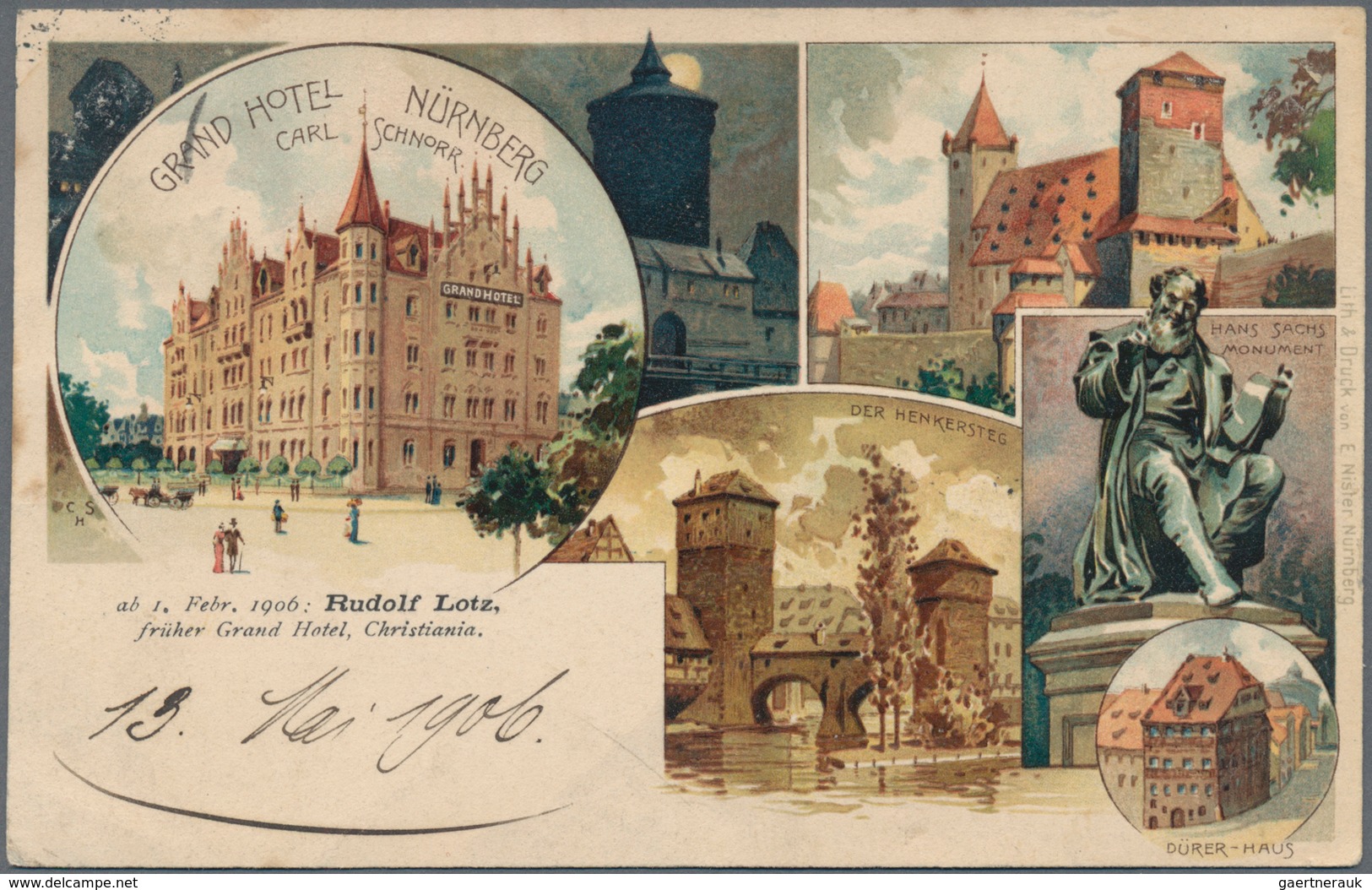 Ansichtskarten: Bayern: NÜRNBERG (alte PLZ 8500), Schachtel Mit 100 Prachtvollen Kolorierten Lithogr - Sonstige & Ohne Zuordnung