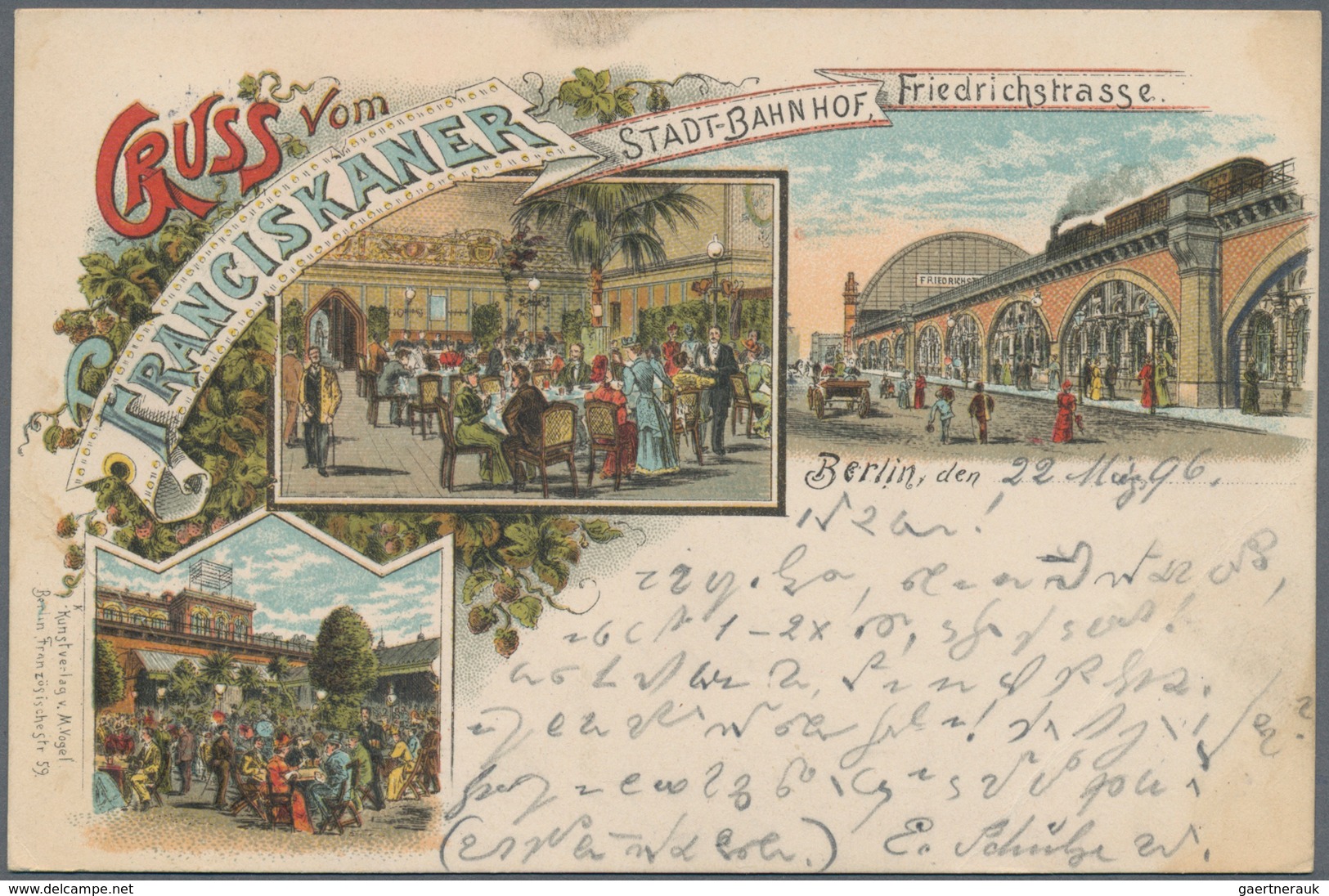 Ansichtskarten: Berlin: GASTRONOMIE, 36 Historische Ansichtskarten Hotels Und Gaststätten Auf Lithog - Andere & Zonder Classificatie