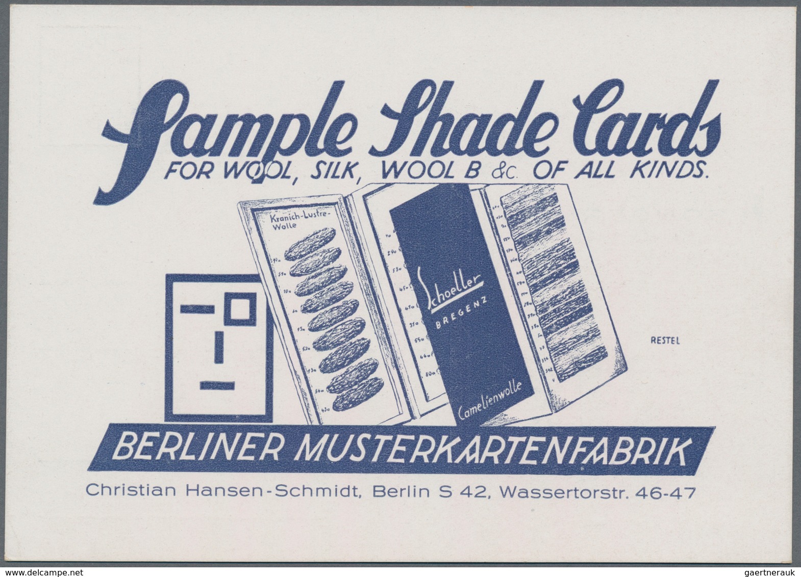 Ansichtskarten: Berlin: Nachlass Der Firma "Muster-Schmidt" Aus Berlin Mit 3 Großen Mustermappen Mit - Altri & Non Classificati