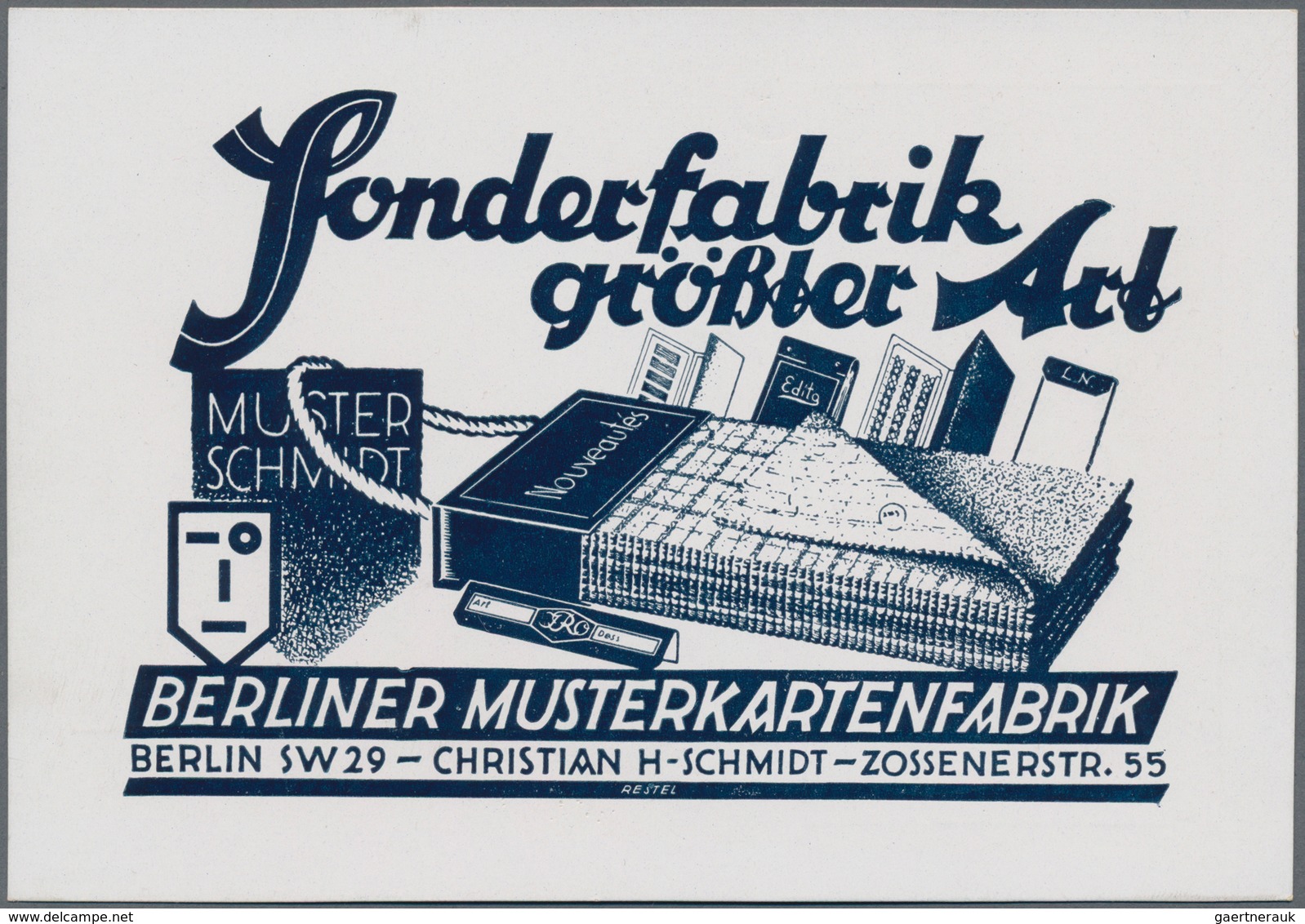 Ansichtskarten: Berlin: Nachlass Der Firma "Muster-Schmidt" Aus Berlin Mit 3 Großen Mustermappen Mit - Sonstige & Ohne Zuordnung