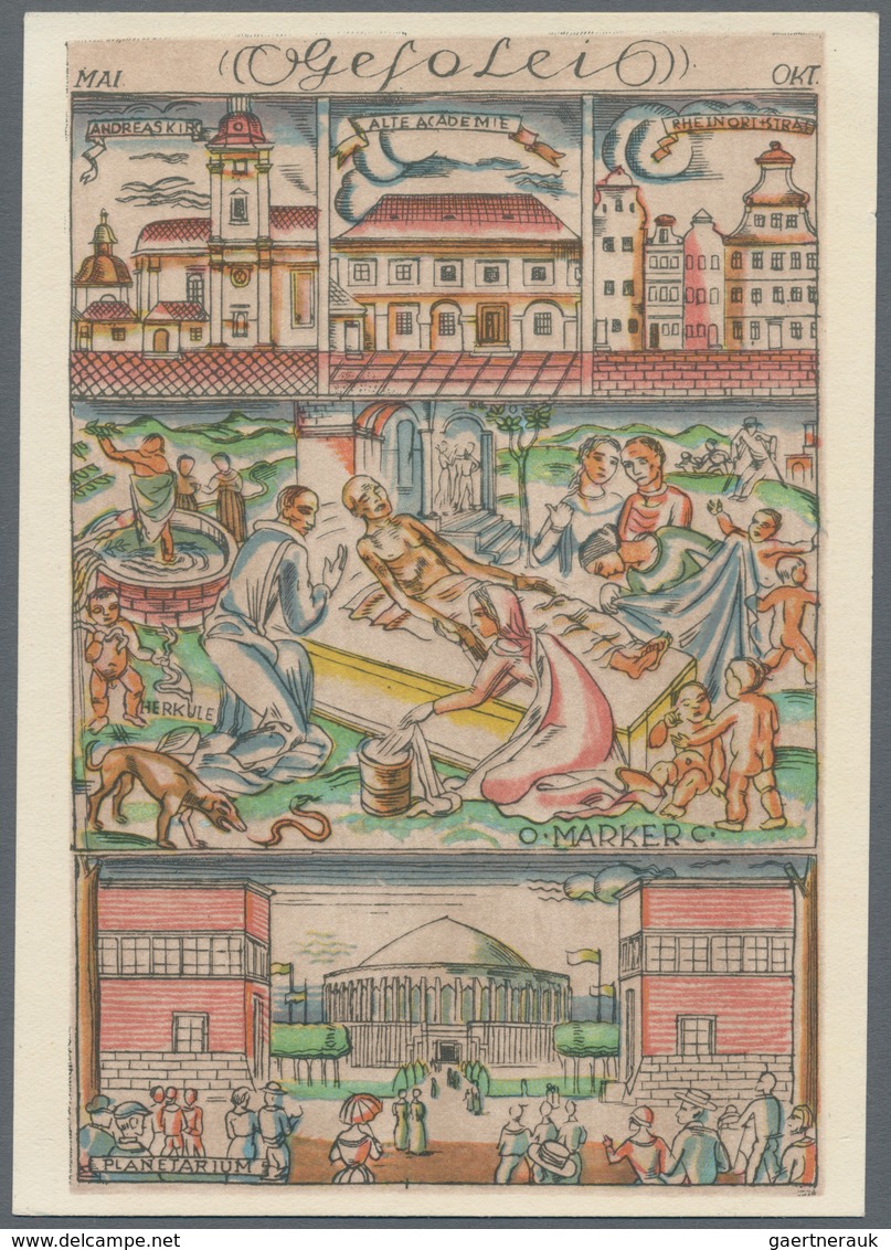 Ansichtskarten: Nordrhein-Westfalen: DÜSSELDORF (alte PLZ 4000), "GESOLEI 1926", 7 Ungebrauchte Küns - Altri & Non Classificati