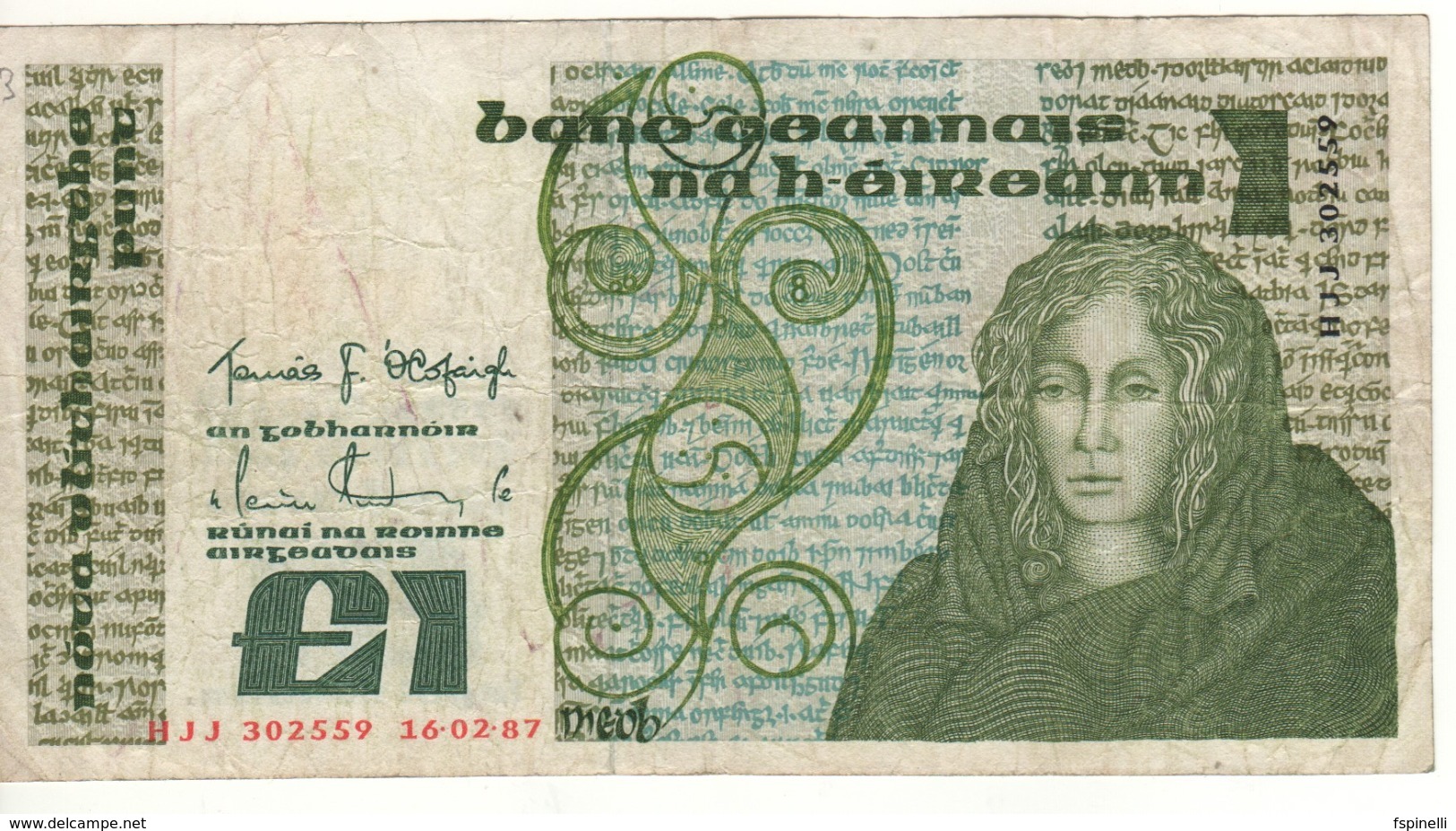 IRELAND 1 Pound   P70c   Dated 16-2-1987 - Irlanda