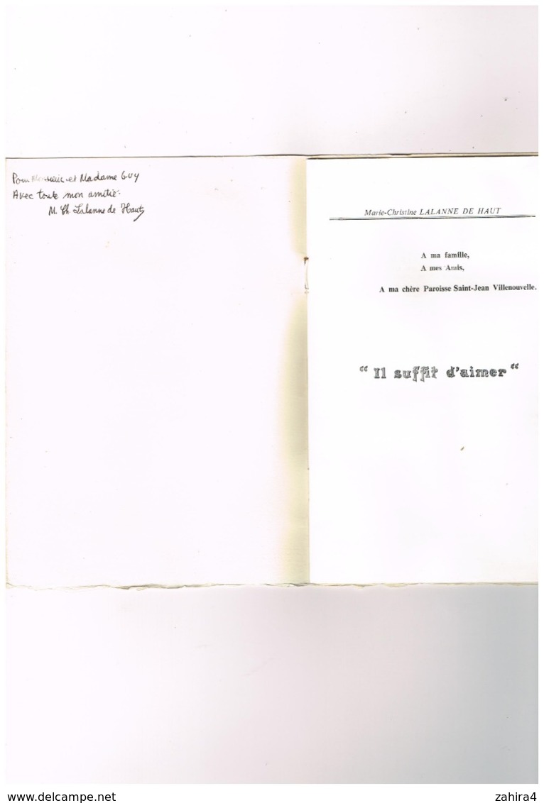 Poésie - Marie-Christine Lalanne De Haut  Il Suffit D'aimer Poème  Illustration Henri Doumenc  Montauban Tarn & Garonne - Livres Dédicacés