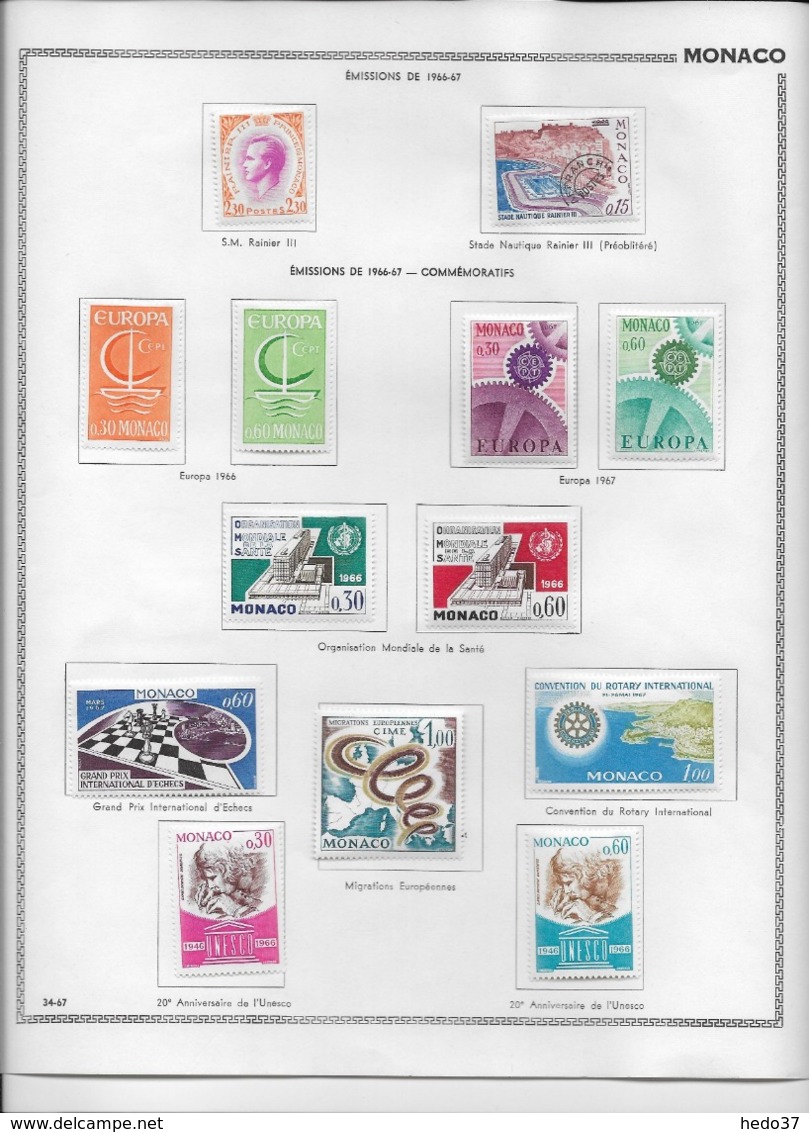 Monaco - Collection Vendue Page Par Page - Timbres Neufs * Avec Charnière - TB - Collections, Lots & Séries