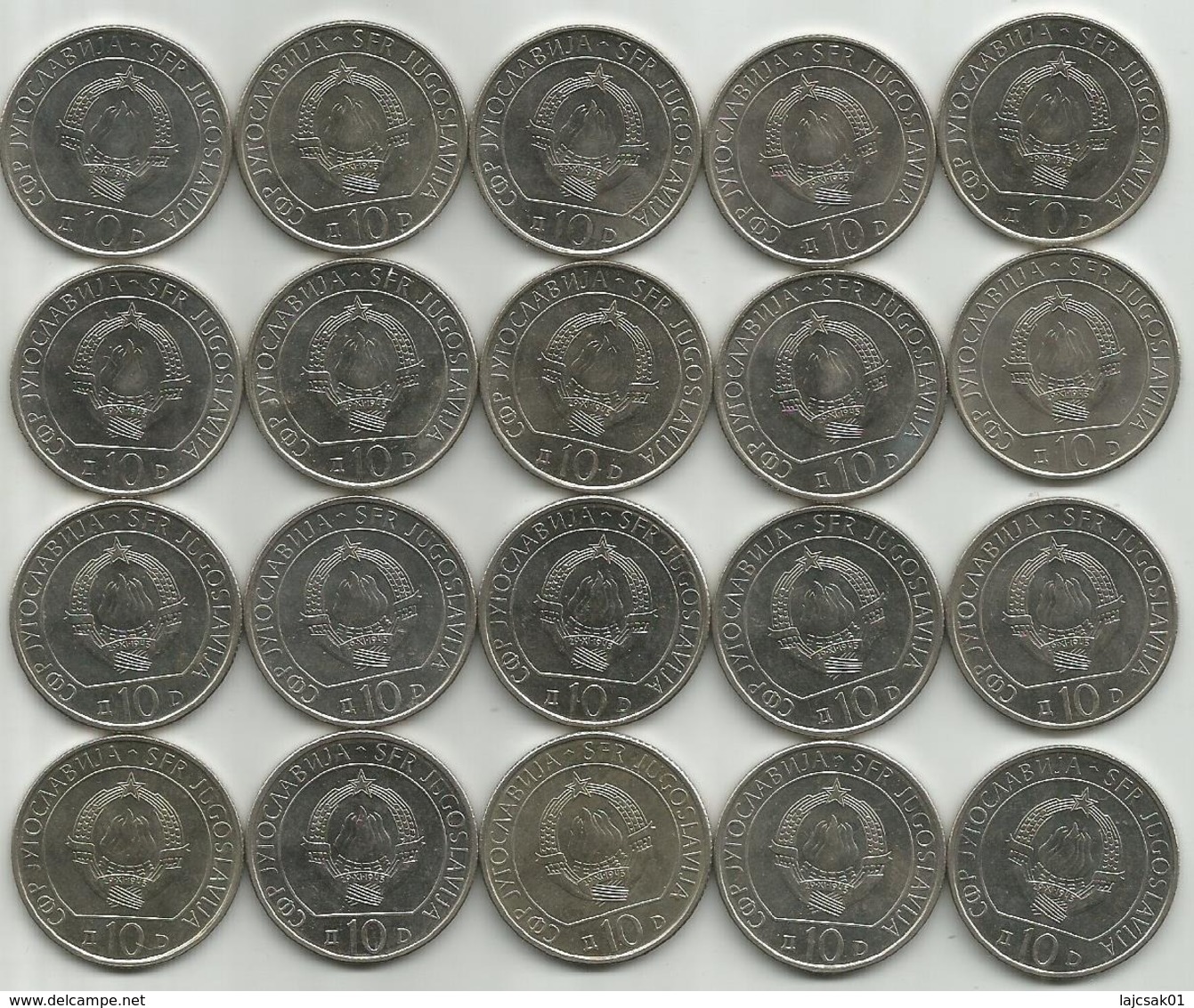 Yugoslavia 10 Dinara 1983. Sutjeska And Neretva X 10 Sets= 20 Coins - Joegoslavië