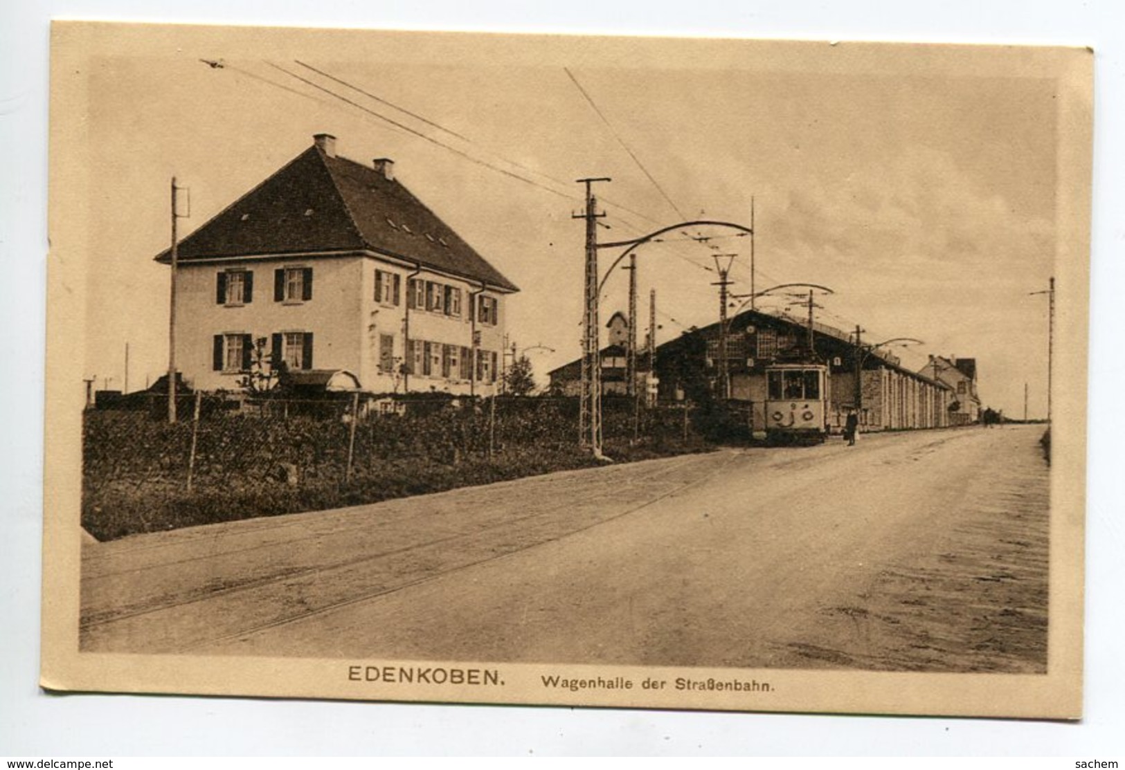 ALLEMAGNE EDENKOBEN TRamway Electrique Wagenhalle Der Strassenbahn écrite Du Village Decembre 1918  D13 2019 - Edenkoben