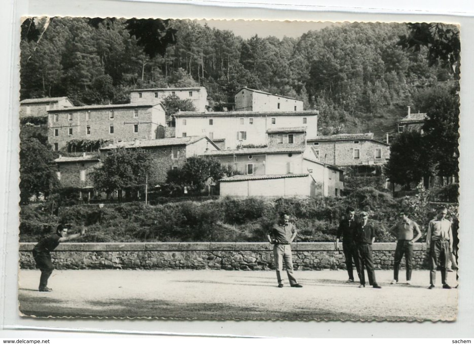 30 ROCHESSADOULE Carte RARE Jeux De Boules Une Partie De Pétanque Place De La Mairie 1969 Timbrée   D13 2019 - Otros & Sin Clasificación