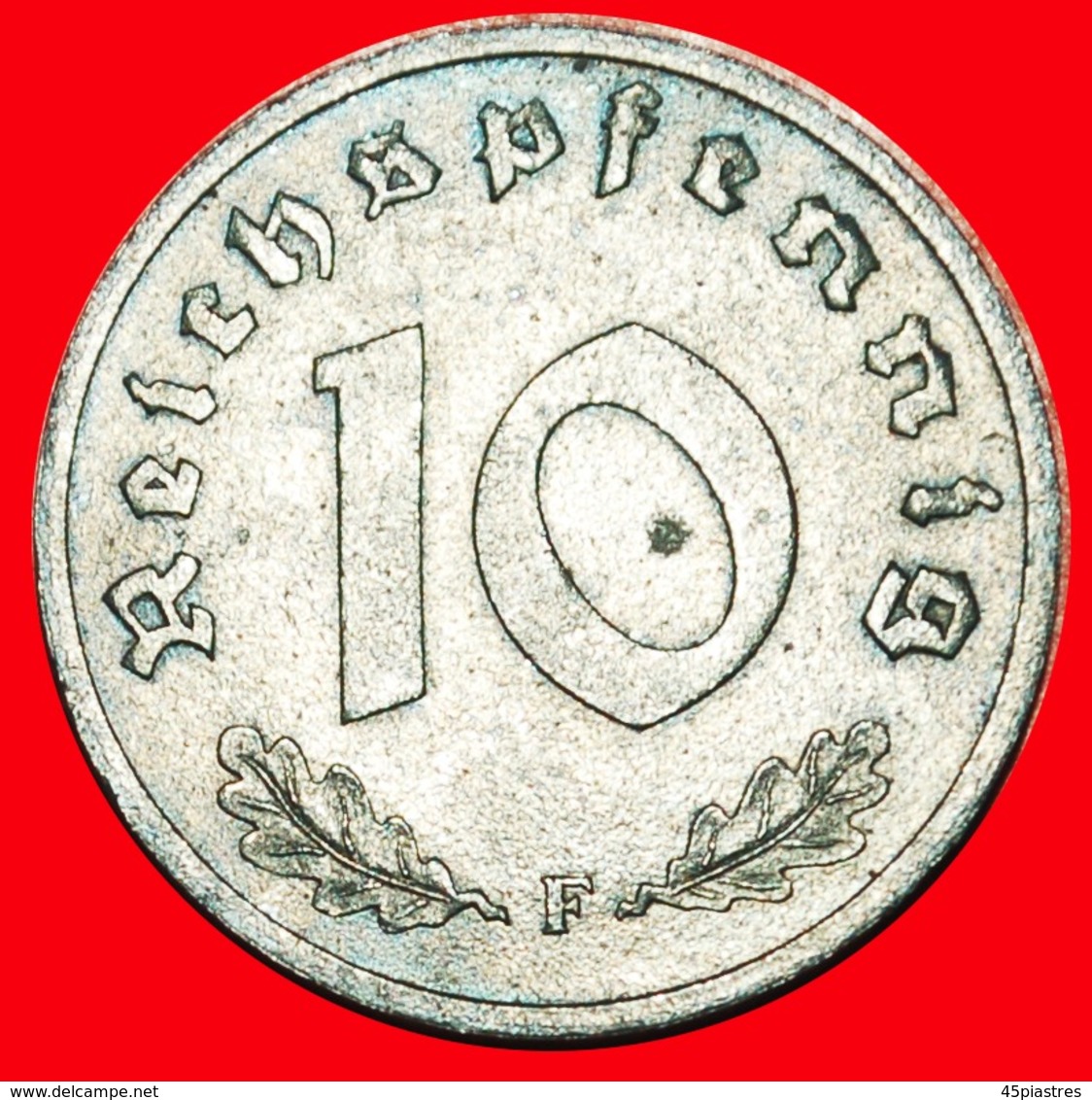 + WITHOUT SWASTIKA (1945-1948): GERMANY ★ 10 PFENNIG 1948F MINT LUSTER! LOW START ★ NO RESERVE! - 10 Reichspfennig