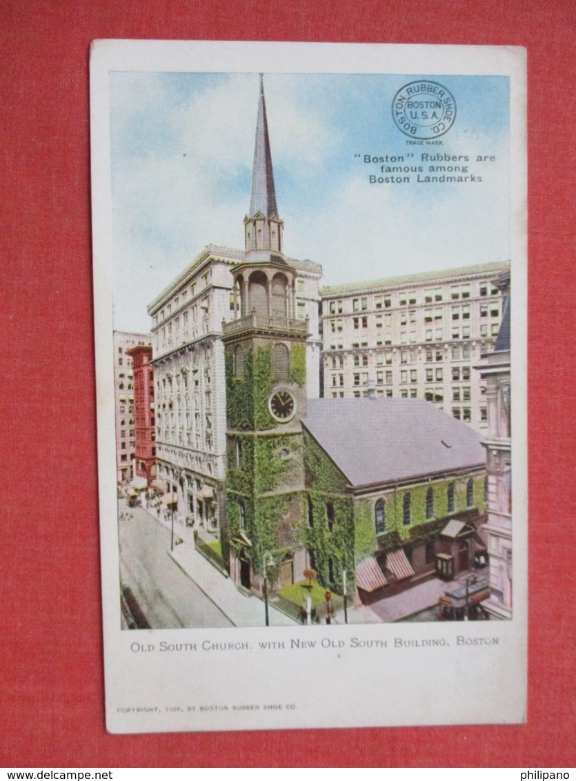 Boston Rubbers Are Famous Among Boston Landmarks Old South Church    > Ref 3630 - Advertising