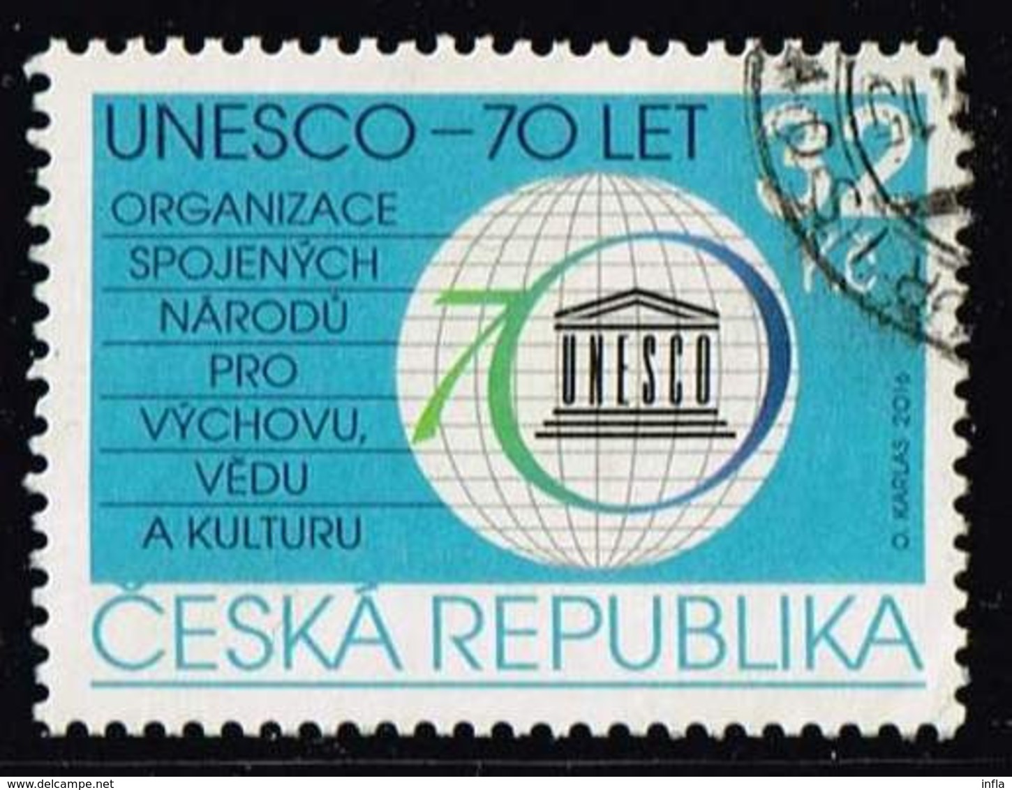 Tschechien 2016, Michel# 907 O 70 Years Of The UNESCO - Gebruikt