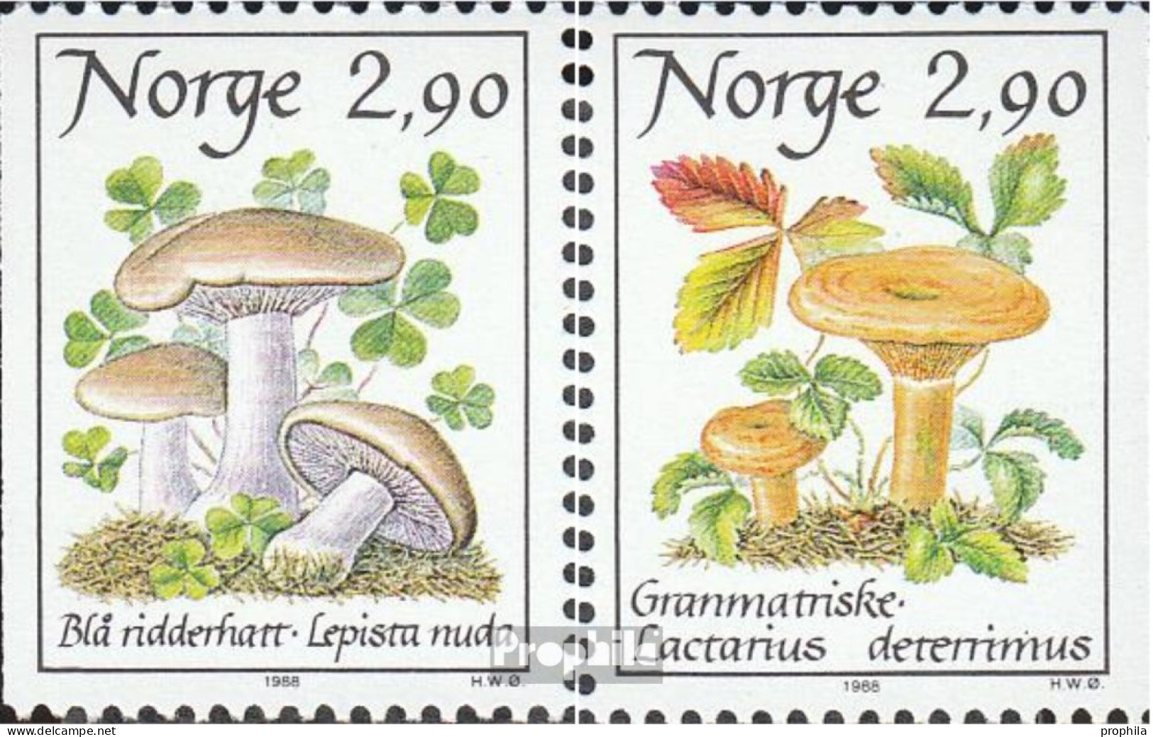 Norwegen 990-991 (kompl.Ausg.) Postfrisch 1988 Pilze - Ungebraucht