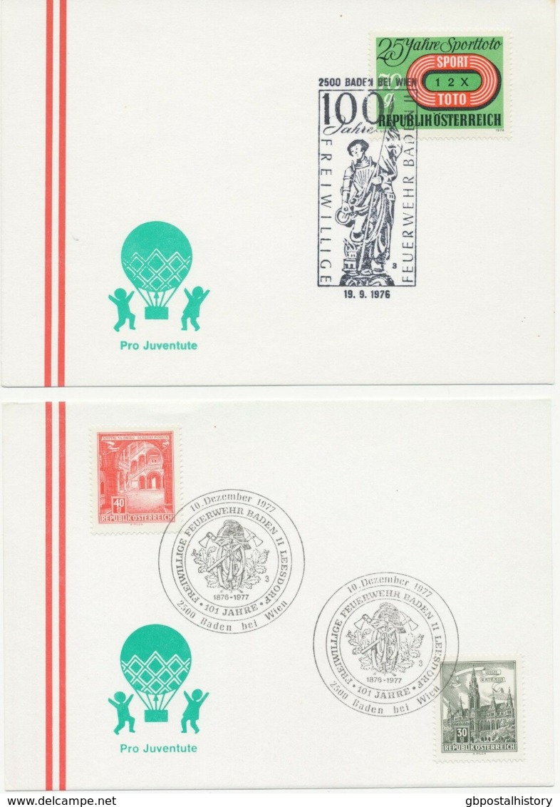 ÖSTERREICH SONDERSTEMPEL 1975/7, 9 Versch. SST (FREIWILLIGE) FEUERWEHR - Máquinas Franqueo (EMA)