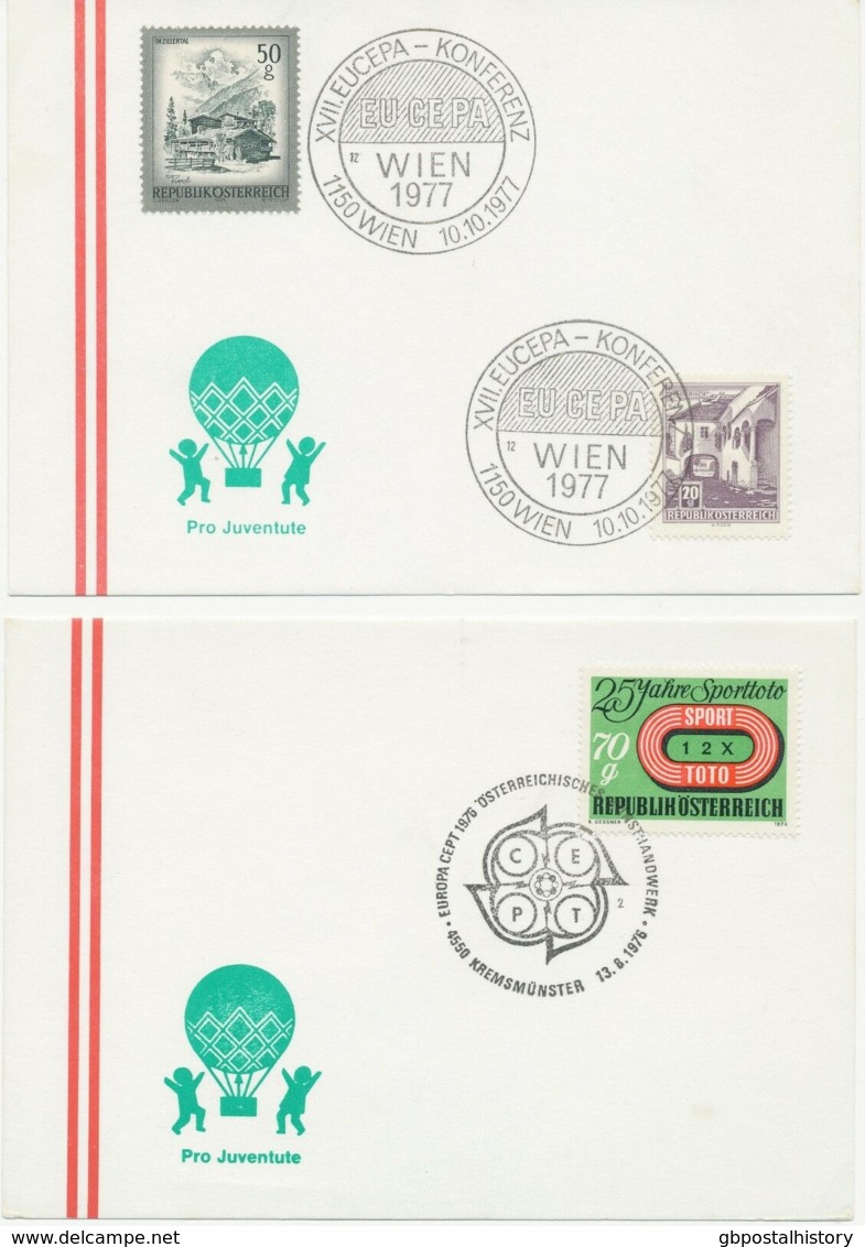 ÖSTERREICH SONDERSTEMPEL 1975/8, 9 Versch. SST EUROPA/CEPT: Pro Juventute - Máquinas Franqueo (EMA)