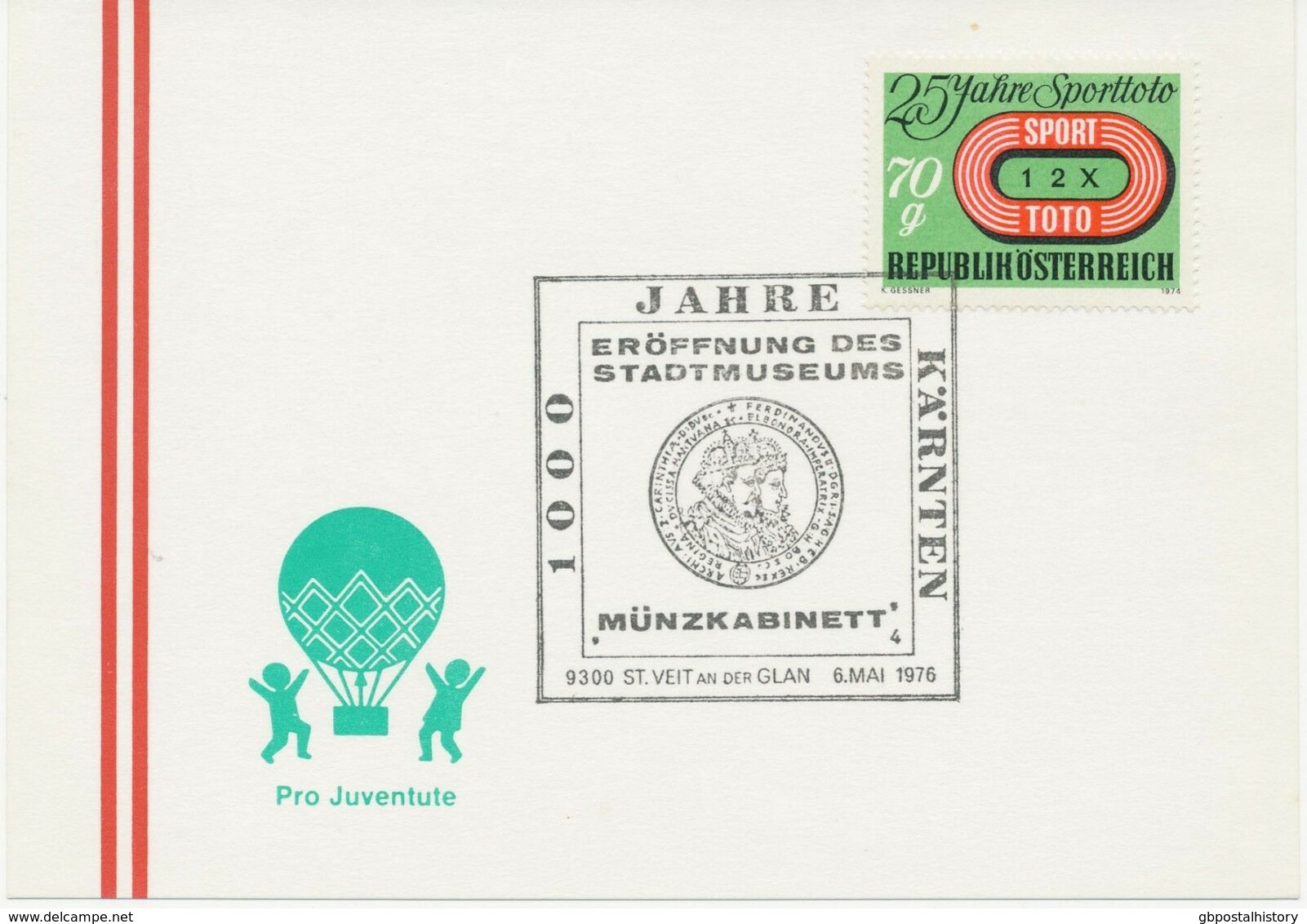 ÖSTERREICH SONDERSTEMPEL 1976, 5 Versch. SST 1000 JAHRE KÄRNTEN Pro Juventute - Máquinas Franqueo (EMA)