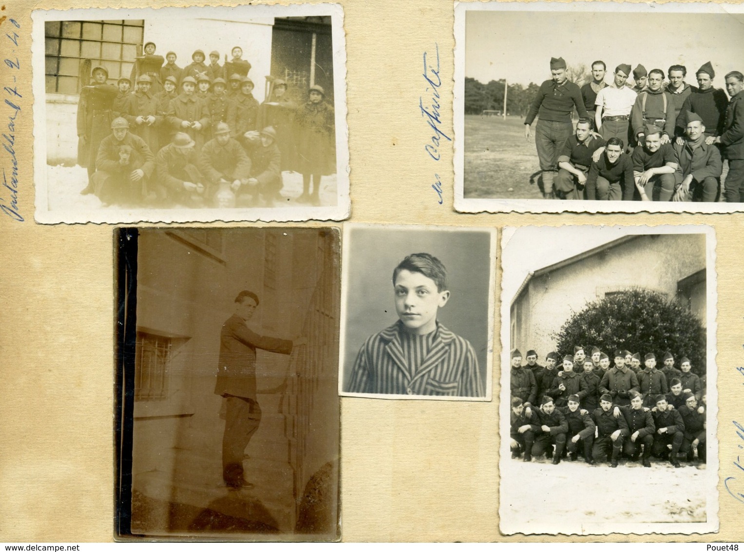 Photos Collées Sur Un Carton D'un Militaire à Fontainebleau; 1940 - War, Military