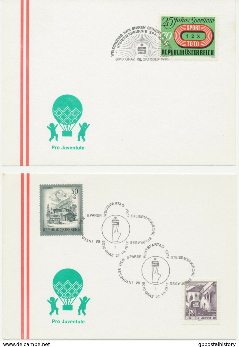 ÖSTERREICH SONDERSTEMPEL 1975/8, 22 versch. SST BANKEN (20) & VERSICHERUNGEN (2)