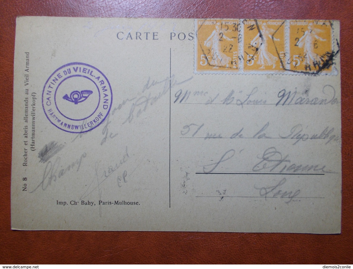 Carte Postale  - Rocher Et Abris Allemands Au VIEIL ARMAND (3520) - Other & Unclassified