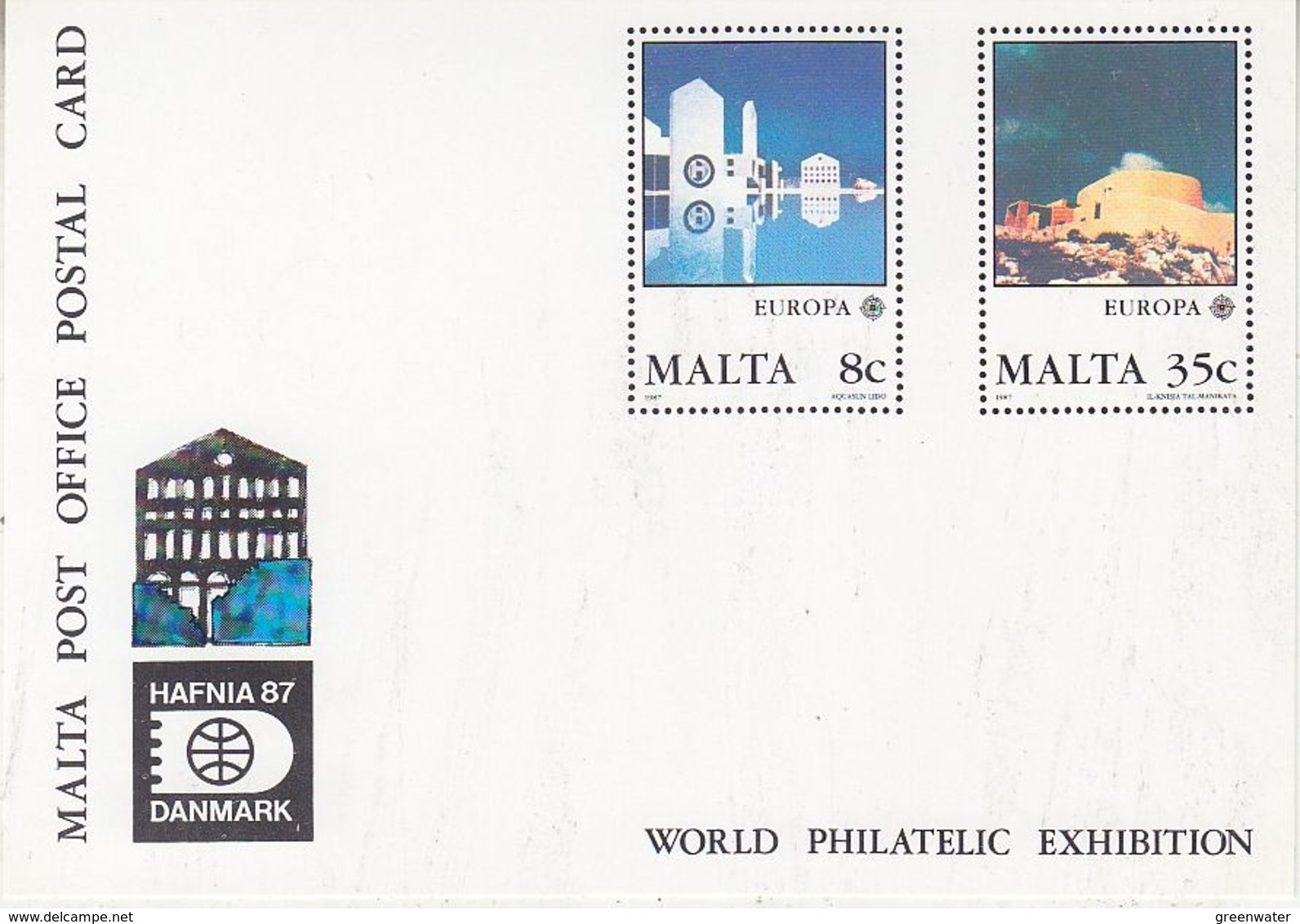 Europa Cept 1987 Malta Postcard Hafnia Unused ** Mnh (44755) - 1987